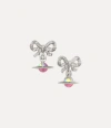 Vivienne Westwood Octavie Earrings Platinum-white-pink-ab-cz Platinum-white-pink-ab-cz Women In Metallic