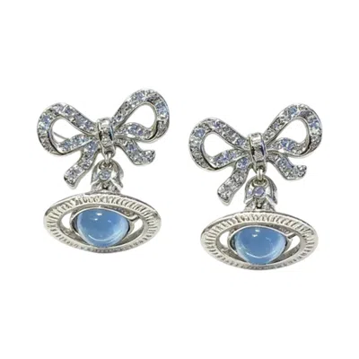 Pre-owned Vivienne Westwood Octavie Earrings 'platinum/blue/aqua' | Women's Size Onesize