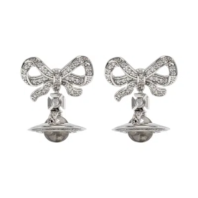 Pre-owned Vivienne Westwood Octavie Earrings 'platinum/white/clear' | Silver | Women's Size Onesize