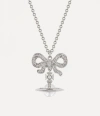 Vivienne Westwood Octavie Pendant Necklace Silver Cuic Zirconia / Gemstone Women In Silver