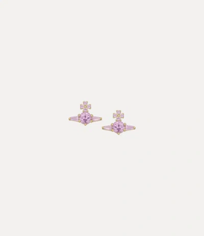Vivienne Westwood Ofelia Earrings -gold-lavender-cz -gold-lavender-cz Women In Black