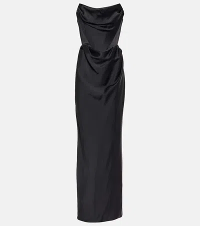 Vivienne Westwood Off-shoulder Satin Gown In Black