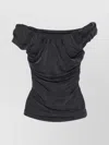 Vivienne Westwood Off-the-shoulder Velvet Top Short Sleeves In Black