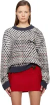 Vivienne Westwood Off-white & Navy Distressed Tartan Sweater In Multi