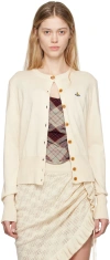 Vivienne Westwood Classic Fine-knit Cardigan With Contrasting Buttons In A408 Off White