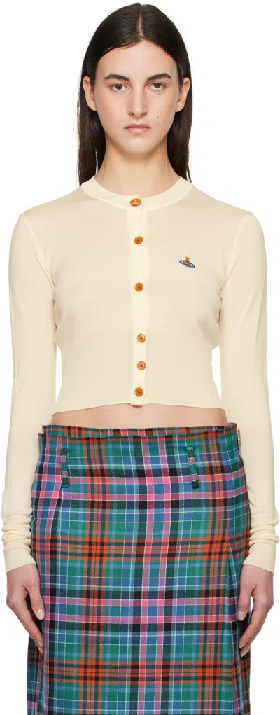 Vivienne Westwood Off-white Bea Cropped Cardigan In A408 Cream