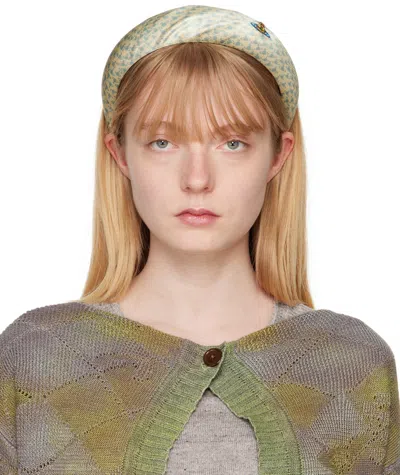 Vivienne Westwood Off-white Embroidered Headband In A408 Cream