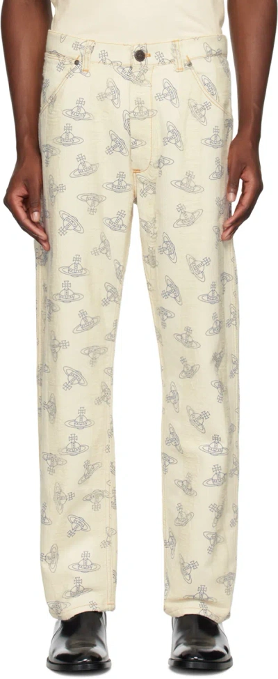 Vivienne Westwood Off-white Ranch Jeans In Aw24-off White/orbs