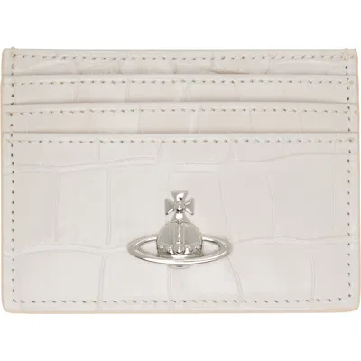Vivienne Westwood Off-white Flat Card Holder In A402 Pearl White