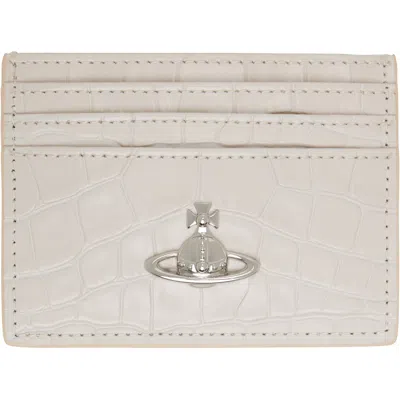 Vivienne Westwood Off-white Flat Card Holder In Aw26-a402 Pearl Whit