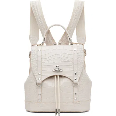 Vivienne Westwood Off-white Max Small Backpack In A402 Pearl White