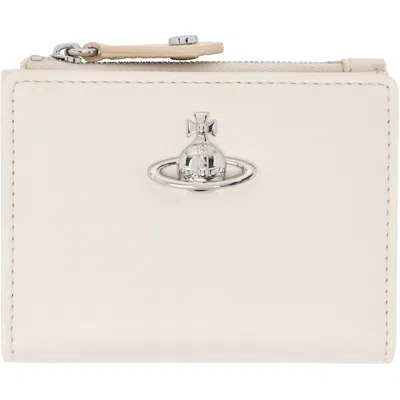 Vivienne Westwood Off-white Slim Flap Card Holder