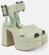 VIVIENNE WESTWOOD OLDE LONDON CROC-EFFECT LEATHER PLATFORM SANDALS