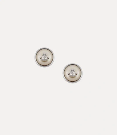 Vivienne Westwood Olga Earrings Platinum-pearl-pearl Platinum-pearl-pearl Women In Silver