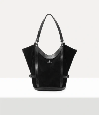 Vivienne Westwood Olive Large Shoulder Bag Leather Black