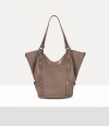 Vivienne Westwood Olive Large Shoulder Bag Supple Leather Grey In Gray