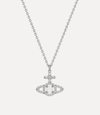 Vivienne Westwood Olympia Cubic Zirconia Pendant Necklace Silver Cubic Zirconia Women In Gray