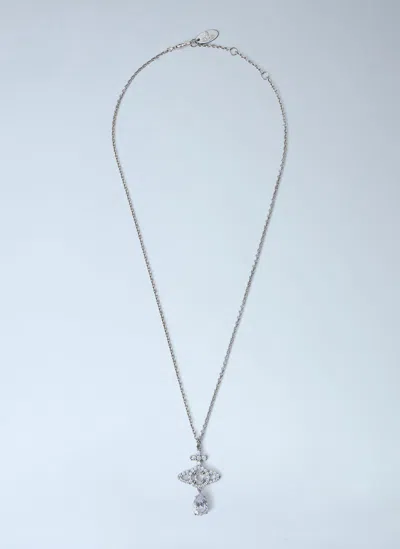 Vivienne Westwood Olympia Drop Pendant Necklace In Silver