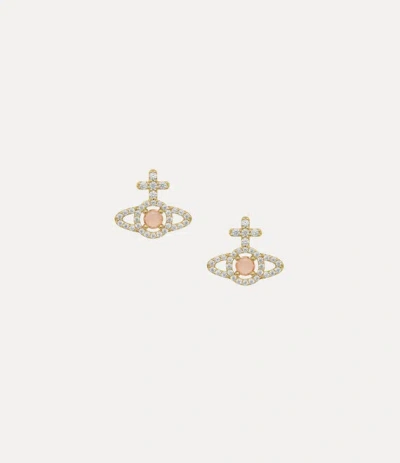Vivienne Westwood Olympia Earrings Gold-white-champagne-cz Gold-white-champagne-cz Women In Metallic