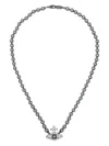 Vivienne Westwood Olympia Orb-charm Pearl Necklace In Grey