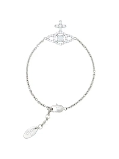 Vivienne Westwood Olympia Orb Embellished Bracelet In Silver