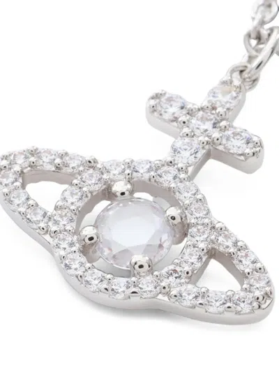 Pre-owned Vivienne Westwood Olympia Orb Necklace In Silver