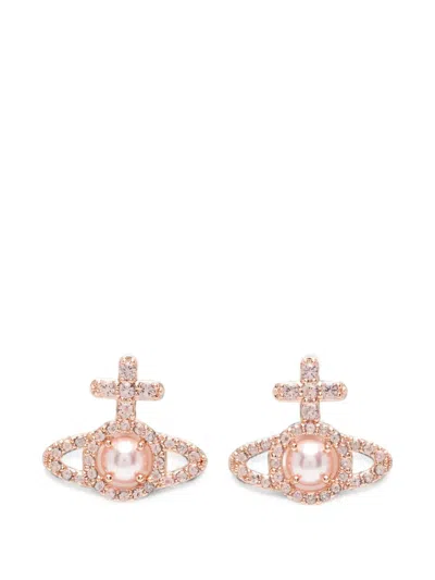 Vivienne Westwood Olympia Orb Pearl Earrings In Pink