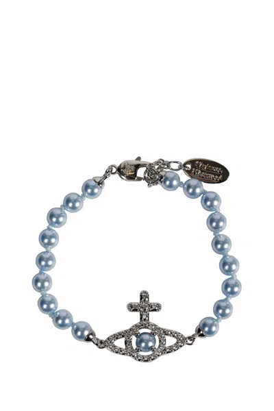 Vivienne Westwood Olympia Pearl Bracelet In Silver