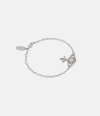 Vivienne Westwood Olympia Pearl Chain Bracelet Silver Swarovski Pearls / Cubic Zirconia Unisex In Silver