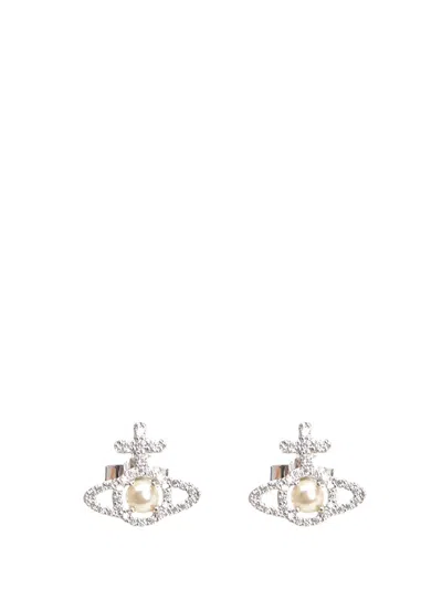 Vivienne Westwood Olympia Pearl Earrings Jewelry Silver In White