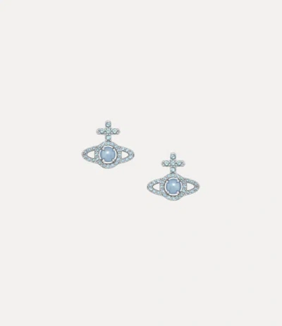 Vivienne Westwood Olympia Pearl Earrings Platinum-light-blue-pearl-blue-cz Platinum-light-blue-pearl-blue-cz Women