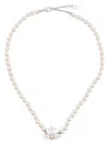 Vivienne Westwood Olympia Pearl Necklace Woman Platinum In 银色
