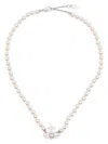 Vivienne Westwood Olympia Pearl Necklace Woman Platinum In Grey