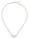 Vivienne Westwood Olympia Pearl Necklace Woman Platinum In Metallic