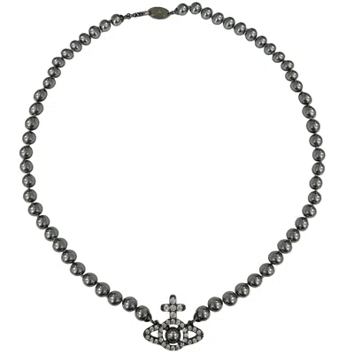 Vivienne Westwood Olympia Pearl Necklace Silver