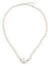 Vivienne Westwood Olympia Pearl Necklace Woman Platinum In White