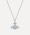 Vivienne Westwood Olympia Pearl Pendant Necklace -platinum-light-blue-pearl-blue-cz -platinum-light-blue-pearl-blue-cz