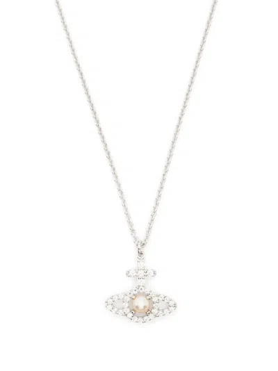 Vivienne Westwood Olympia Pearl Pendant Necklace In White