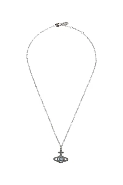 Vivienne Westwood Olympia Pearl Pendant In Silver