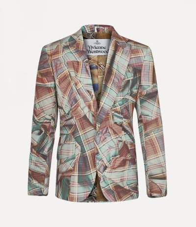 Vivienne Westwood One Button Jacket In Multi-tartan