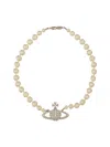 Vivienne Westwood One Row Pearl Bas Relief Choker
