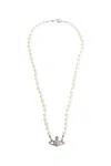 Vivienne Westwood One Row Pearl Drop Necklace In White