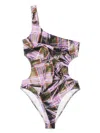 Vivienne Westwood Purple One Shoulder Swimsuit