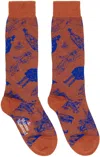 VIVIENNE WESTWOOD ORANGE EVOLUTION OF MAN SOCKS