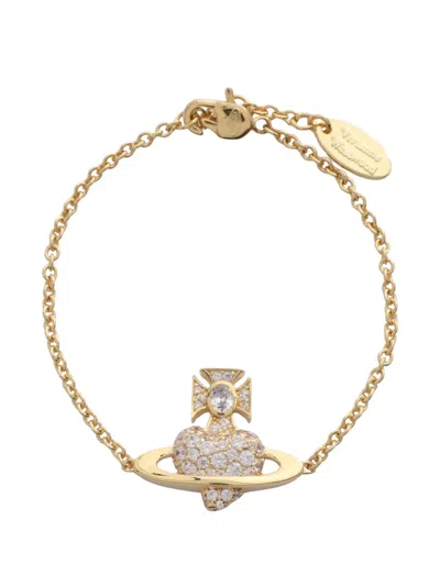 Pre-owned Vivienne Westwood Orb Agnatha Bracelet In Gold