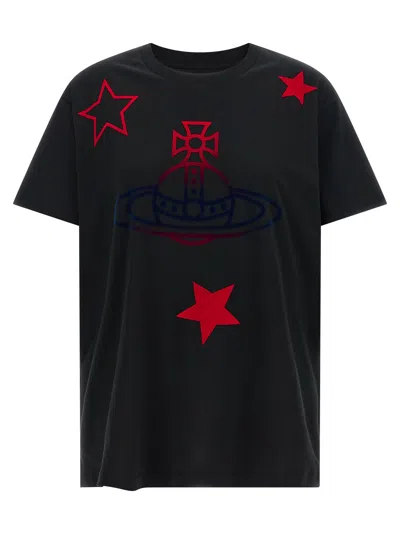 Vivienne Westwood 'orb And Stars Classic' T-shirt In Black