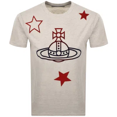 Vivienne Westwood Orb And Stars T Shirt Beige In Neutral