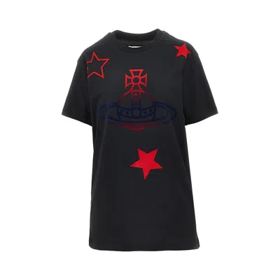 Vivienne Westwood 'orb And Stars' T-shirt In Black