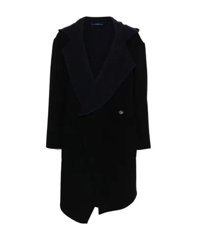 Vivienne Westwood Orb-appliqué Asymmetric Coat In Black
