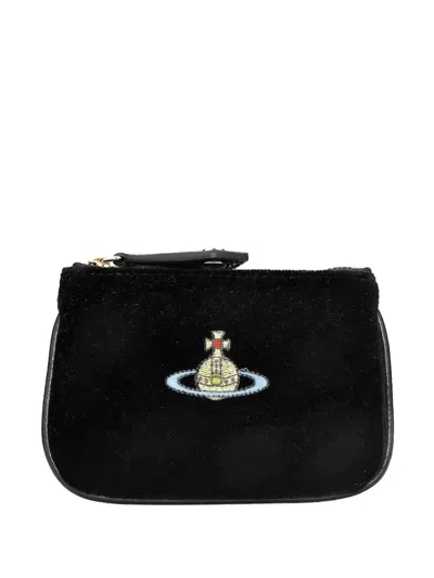 Vivienne Westwood Orb-appliqué Coin Purse In Black